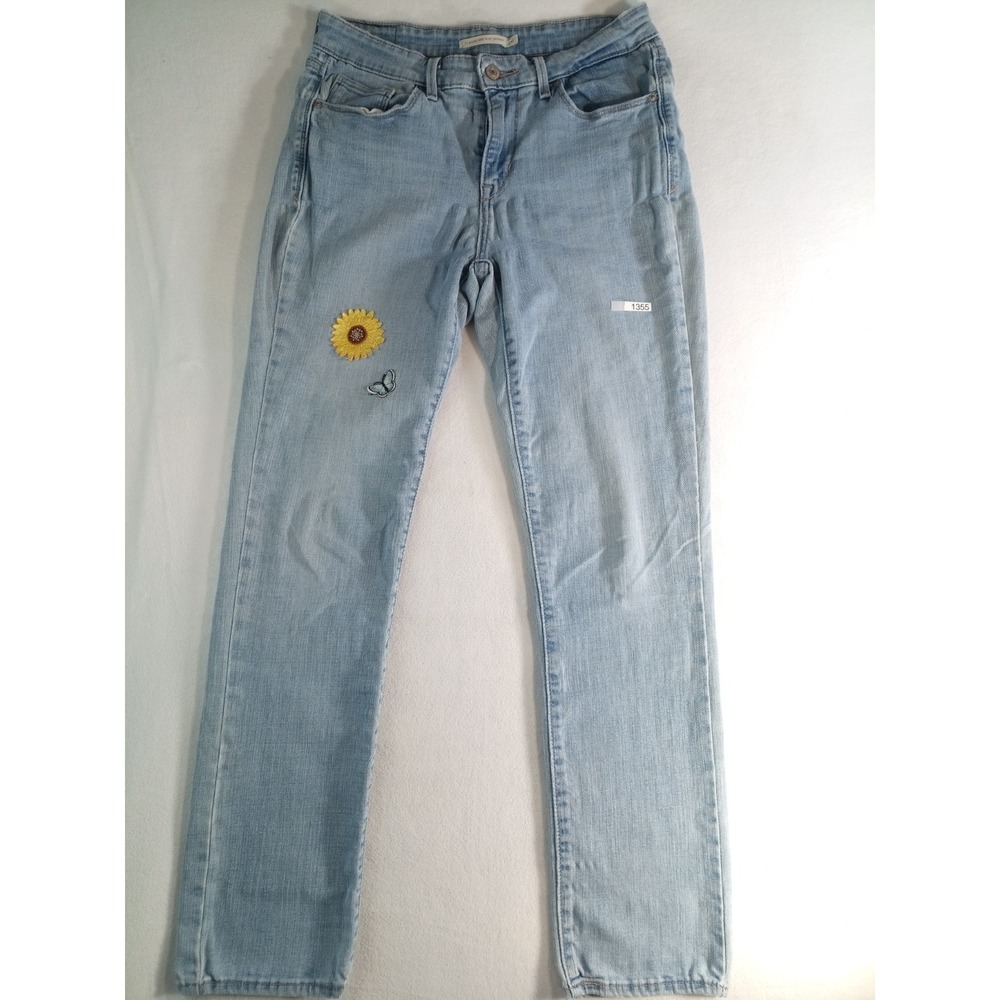 Levi's 711 Skinny Jeans Womens W29 L30  Stretch Denim Custom Patches (P)